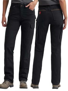 NEW Wrangler Riggs Womens Workwear Ripstop Ranger Slim Cargo Pants Black 12 x 32
